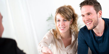 couple with a consultant salesman